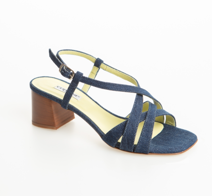 CERV5 — Denim sandaal met blokhak